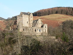 Castle Campbell, lowland seat of the Duke of Argyll, is a medieval castle situated above the town of Dollar, Clackmannanshire, in central Scotland.